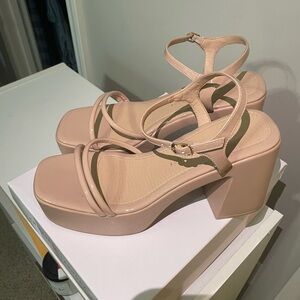 Elegant Nude Platform Heels